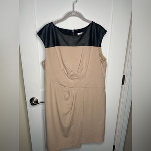 FINAL SALE Chico's NWT Faux Leather Taupe Dress Women’s Size XL Chico’s 3